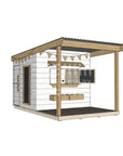 Painted wooden cubby house with front porch for residential and family homes midi square size with accessories