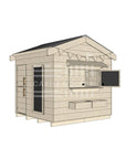 Pitched roof raw wooden cubby house residential and family homes midi square accessories