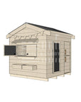 Pitched roof raw wooden cubby house residential and family homes midi square accessories