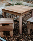 Am outdoor hardwood kids table with two stool