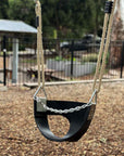 Wooden bucket seat for Timber swing sets. Made in Australia.