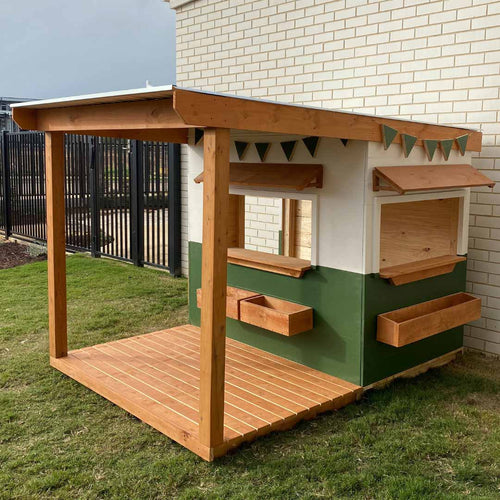 Traditional Wooden Cubby Houses for Primary Schools & Early Learning Centres. Made in Australia by Castle & Cubby. 