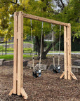 Wooden Swing Set. Hand made in Australia & commercial grade suitable for playgrounds at Primary Schools and Early Learning Centres.