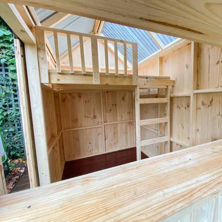 inside of a barn cubby house