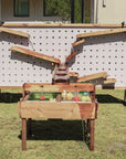 Kids Timber Outdoor Water Wall. Designed for teaching kids about cause and effect, motion, maths and other play-based learning skills, while having a bit of fun at the same time.