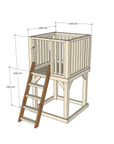 Pine Timber Standalone Platform with Ladder