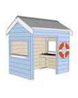 Castle and Cubby Timber Beach Shack Role Play Commercial BBQ
