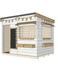 Flat roof painted extra height wooden cubby house commercial education large rectangle accessories