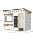 Flat roof painted extra height wooden cubby house commercial education large rectangle