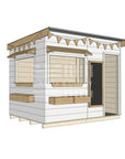 Flat roof painted extra height wooden cubby house commercial education large rectangle dimensions