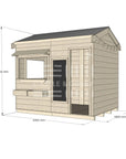 Pitched roof extra height raw wooden cubby house commercial education large rectangle accessories