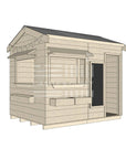 Pitched roof extra height raw wooden cubby house commercial education large rectangle dimensions