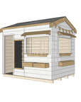 Pitched roof extra height painted wooden cubby house commercial education large rectangle accessories