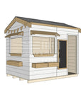 Pitched roof extra height painted wooden cubby house commercial education large rectangle dimensions