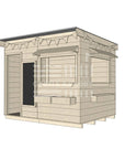 Flat roof raw extra height wooden cubby house commercial education large rectangle accessories