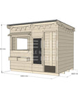 Flat roof painted wooden cubby house commercial education large rectangle accessories