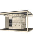 Commercial grade extended height large square wooden cubby house with wraparound verandah and accessories