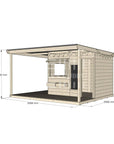 Commercial grade extended height large square timber cubby house with wraparound verandah and accessories
