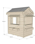 Pitched roof extra height raw wooden cubby house commercial education little rectangle dimensions