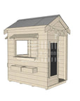 Pitched roof extra height raw wooden cubby house commercial education little rectangle accessories