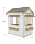 Pitched roof extra height painted wooden cubby house commercial education little rectangle dimensions