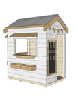 Pitched roof extra height painted wooden cubby house commercial education little rectangle accessories