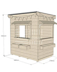 Flat roof raw extra height wooden cubby house commercial education little rectangle dimensions