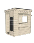 Flat roof raw extra height wooden cubby house commercial education little rectangle accessories