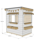Flat roof painted extra height wooden cubby house commercial education little rectangle dimensions