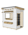Flat roof painted extra height wooden cubby house commercial education little rectangle