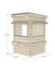 Flat roof raw extra height wooden cubby house commercial education little square dimensions