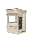Flat roof raw extra height wooden cubby house commercial education little square