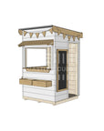 Flat roof painted extra height wooden cubby house commercial education little square
