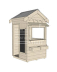 Pitched roof extra height raw wooden cubby house commercial education little square accessories