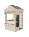 Pitched roof extra height raw wooden cubby house commercial education little square accessories