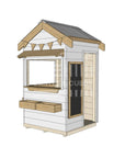 Pitched roof extra height painted wooden cubby house commercial education little square accessories