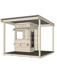 Commercial grade extended height little square timber cubby house with wraparound verandah and accessories