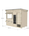 Flat roof raw extra height wooden cubby house commercial education midi rectangle