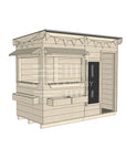Flat roof raw extra height wooden cubby house commercial education midi rectangle dimensions