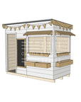 Flat roof painted extra height wooden cubby house commercial education midi rectangle accessories
