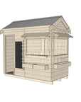 Pitched roof extra height raw wooden cubby house commercial education midi rectangle accessories