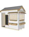 Pitched roof extra height painted wooden cubby house commercial education midi rectangle accessories