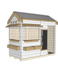 Pitched roof extra height painted wooden cubby house commercial education midi rectangle dimensions