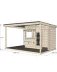Commercial grade extended height midi rectangle timber cubby house with wraparound verandah and accessories