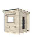 Flat roof raw extra height wooden cubby house commercial education midi square