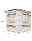 Flat roof painted extra height wooden cubby house commercial education midi square dimensions