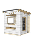 Flat roof painted extra height wooden cubby house commercial education midi square