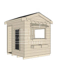 Pitched roof extra height raw wooden cubby house commercial education midi square accessories