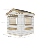 Pitched roof extra height painted wooden cubby house commercial education midi square dimensions