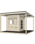 Commercial grade extended height midi square timber cubby house with wraparound verandah and accessories